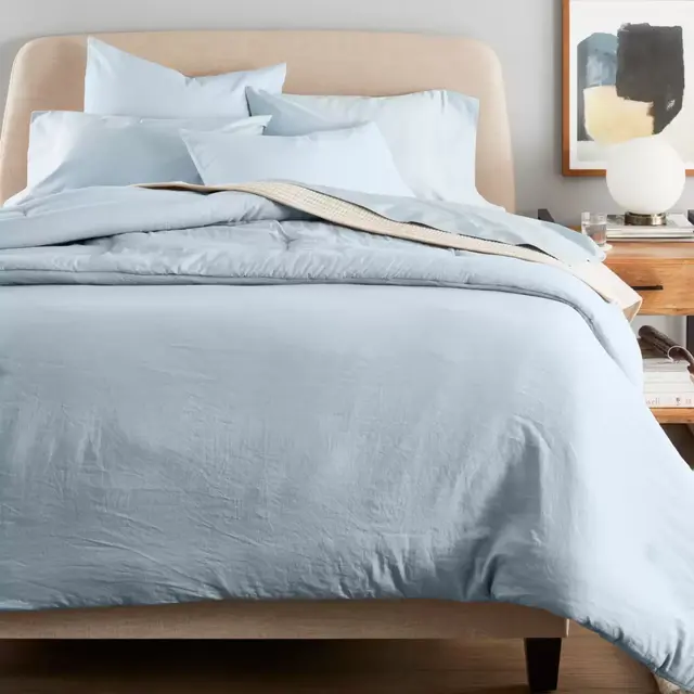 Nestwell™ Washed Linen Cotton 3-Piece King Duvet Cover Set in Light Blue