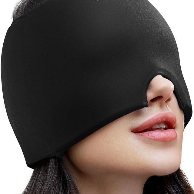 Migraine Relief Cap, Qnoon Migraine Headache Relief Cap Hat Mask Products, Cooling Gel Cap Head Wrap for Migraine, Tension, Stress & Hangover