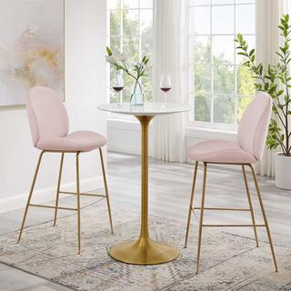 Lippa Round Faux Marble Bar Table