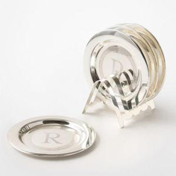 Celebration Silver Etched Coasters, Set of 4