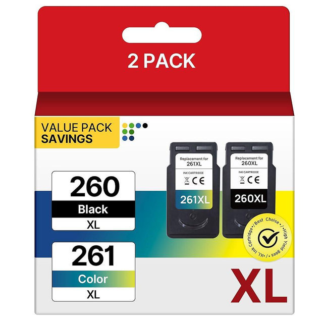 PG-260XL CL-261XL Ink Cartridges Replacement for Canon 260 and 261 Ink Cartridges Compatible with Canon TS6420a Ink Cartridges, TS6420 TS6400 TS5320; TR7020 TR7020a; TR7022 TR7022a (1 Black, 1 Color)