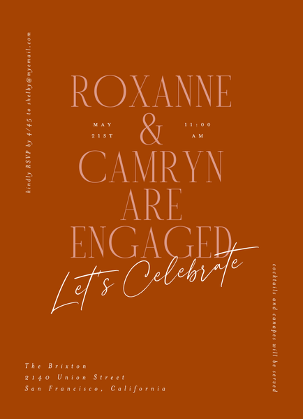 Kosrae Portrait | Dark Rust | Zola Wedding & Bridal Shower Invitations