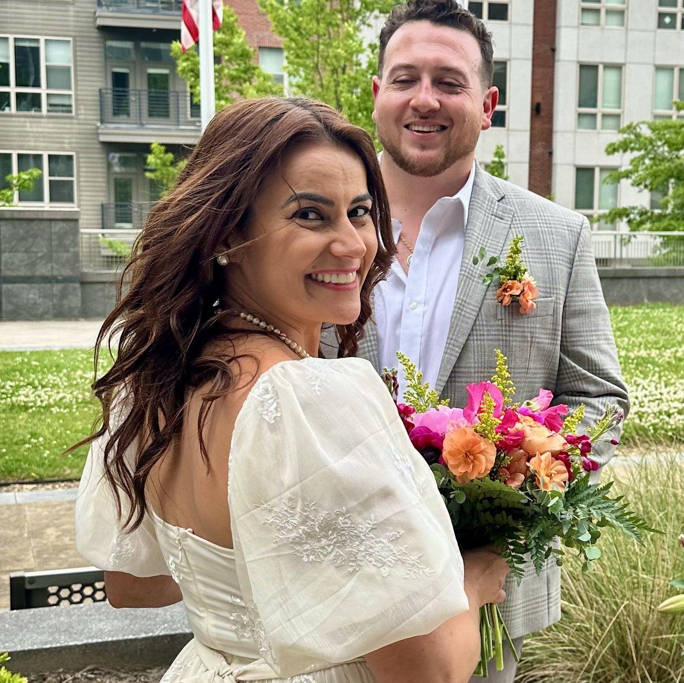 We said " I do" at the Durham Court House in April- 2025
