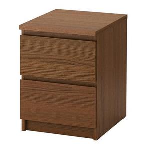 MALM 2-drawer chest, brown stained ash veneer $54.99