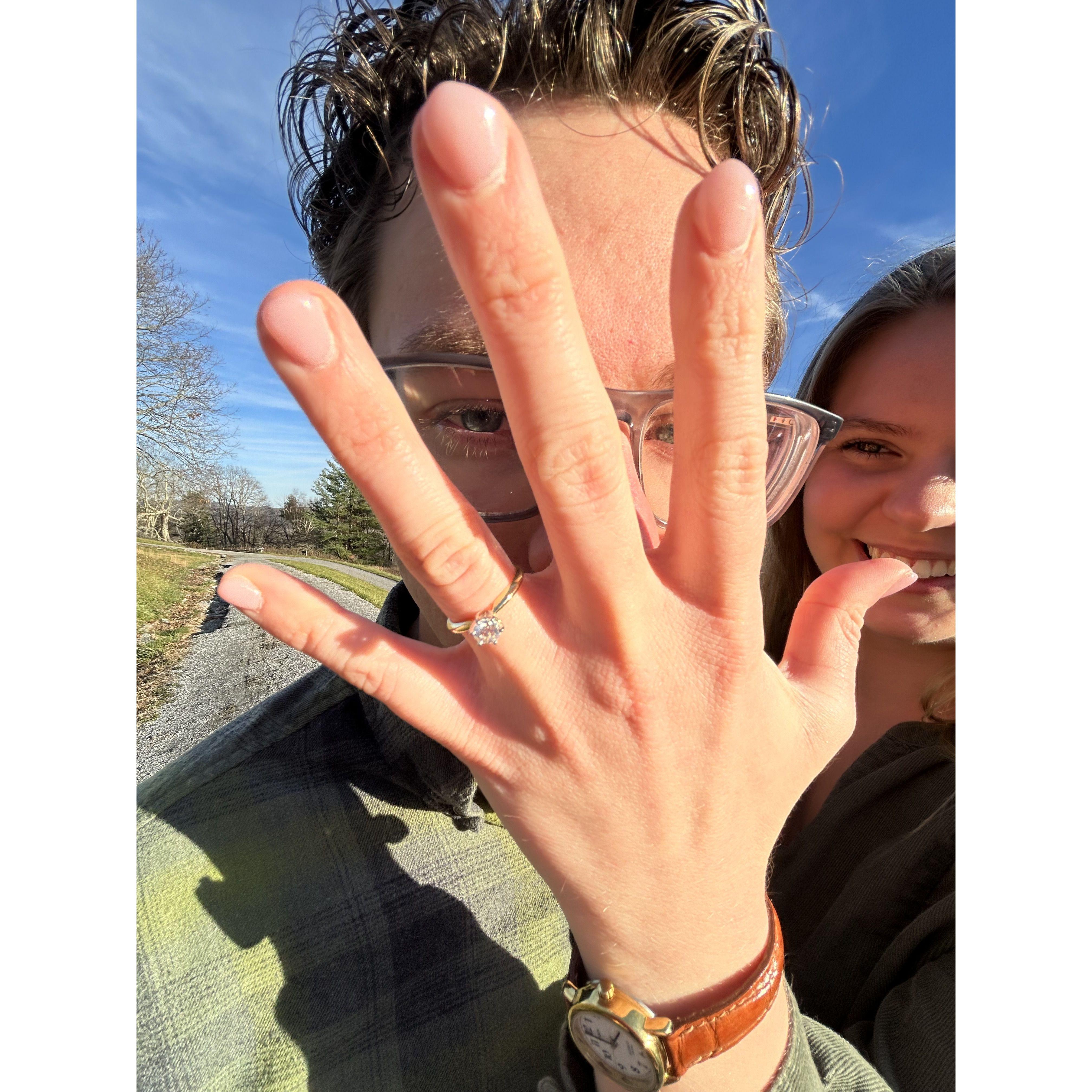 Showing off the ring, November 2024