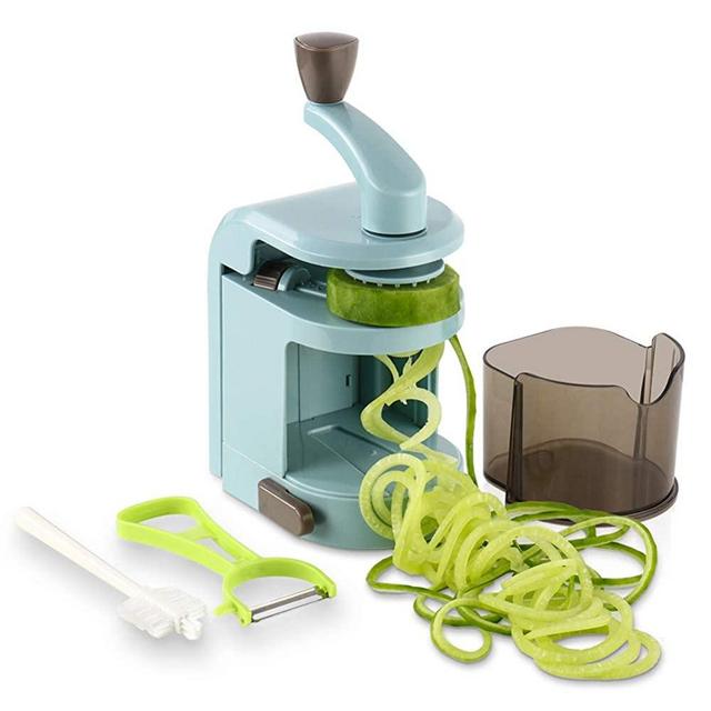 Ourokhome Vegetable Spiralizer Zucchini Noodles Maker – 4 Built-in Spiral Slicer Blade for Veggie Spaghetti Paste