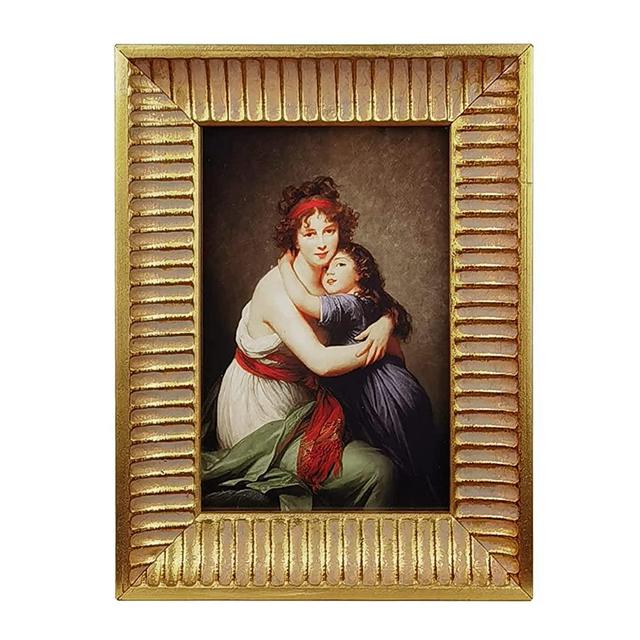 XUANLUO 4x6 Inch Picture Frames Vintage Baroque Style Gold Photo Frame with HD Glass Front Antiqued Wall Mount or Tabletop Display