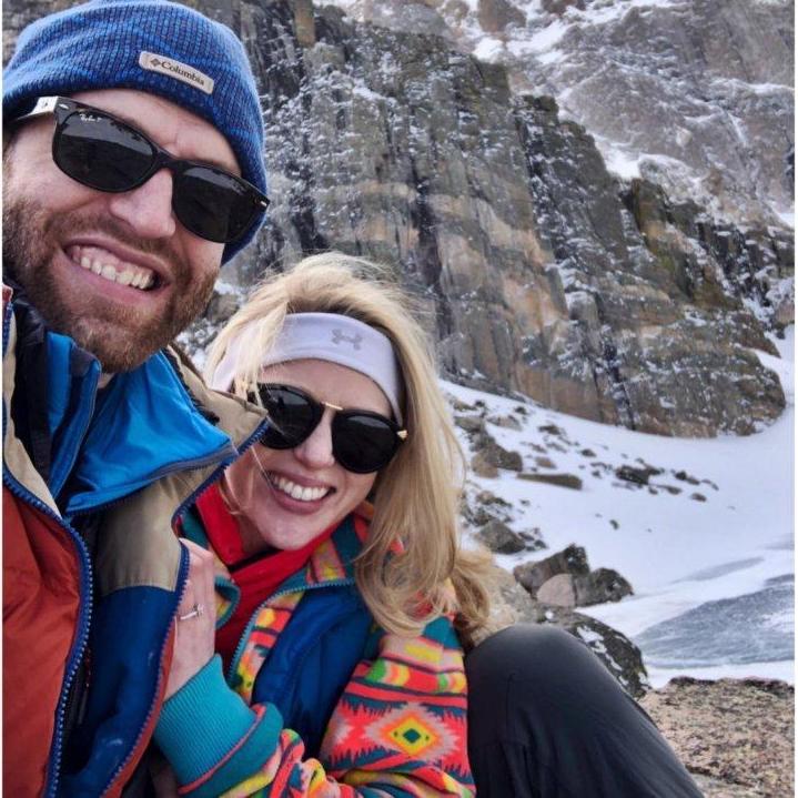 At Chasm Lake in Rocky Mountain National Park where Chris popped the question!