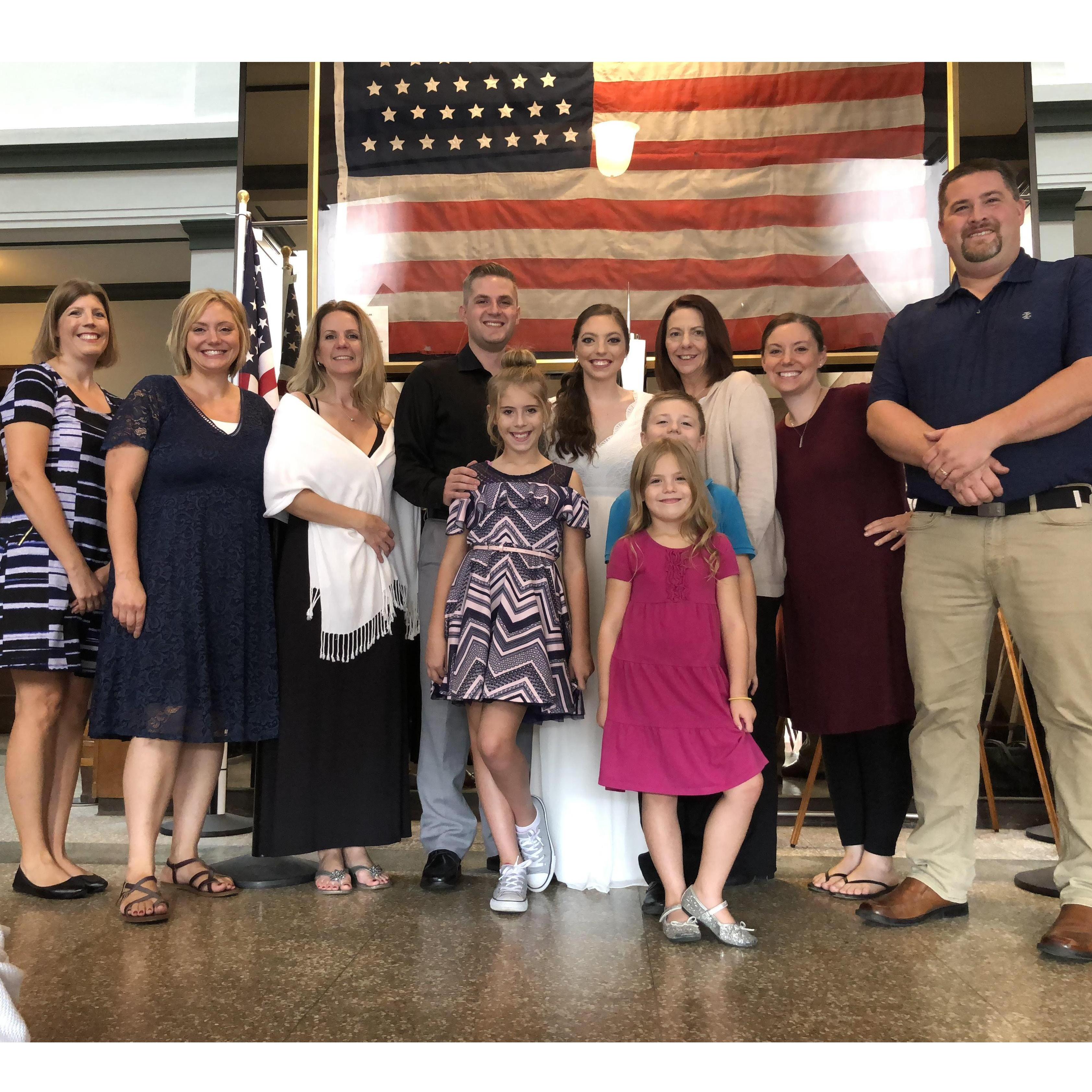 The day we got married surrounded by our family