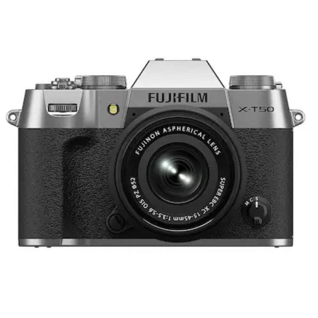 Fujifilm - X-T50 Mirrorless Camera with XC15-45mmF3.5-5.6 OIS PZ Lens - Silver