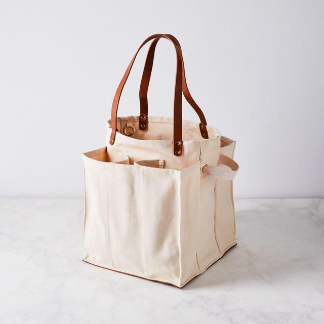 Multi-Pocket Canvas Market Tote