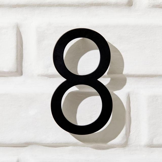 Modernist House Numbers, Black Metal, #8