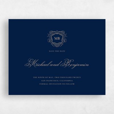 Navy, Blue Wedding Save the Date - Griffin Type