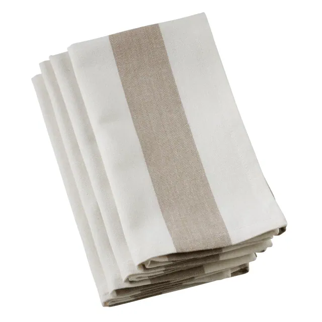 Saro Lifestyle Classic Striped Napkin, 20" Square, Taupe