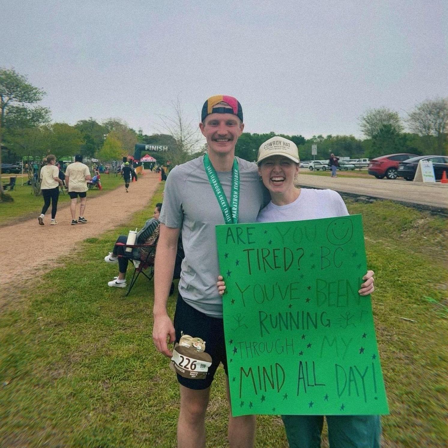 Connor ran his 2nd marathon! He ran a sub 4 hour marathon! I'm so proud of him!
