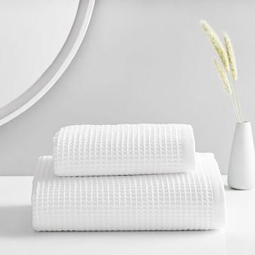 Organic Waffle Hand Towels - White