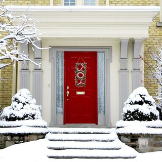 Christmas Joy Door Hanging with Berries and Pinecones