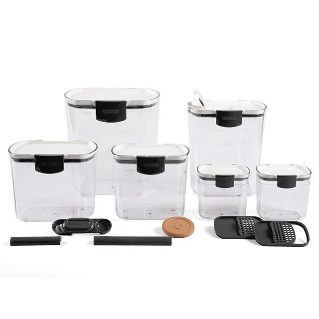 Progressive International Prepworks by Progressive 6-Piece ProKeeper Clear Storage Container Set, Black