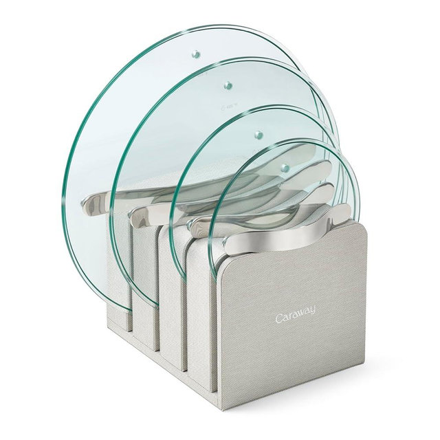 Caraway Glass Lids Set for Pots and Pans - Made With Tempered Glass - Sized to Fit Caraway Ceramic-Coated & Stainless Steel Cookware - Includes 4 Sizes - 7", 8", 10.5", & 11.8"