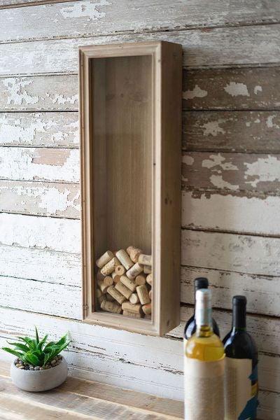 Wood And Glass Wine Cork Holder
