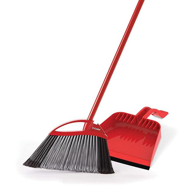 O-Cedar Pet Pro Broom & Step-On Dustpan PowerCorner