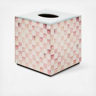 Rosy Check Glass Boutique Tissue Box Cover