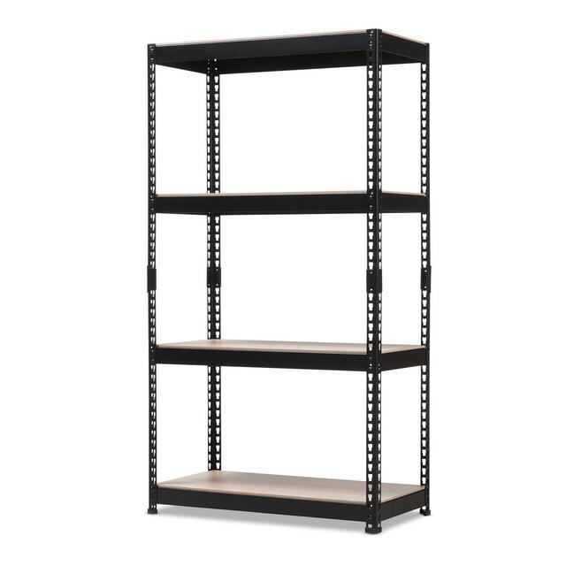 Cody Metal 4 - Shelf Multipurpose Shelving Rack - Black - Baxton Studio