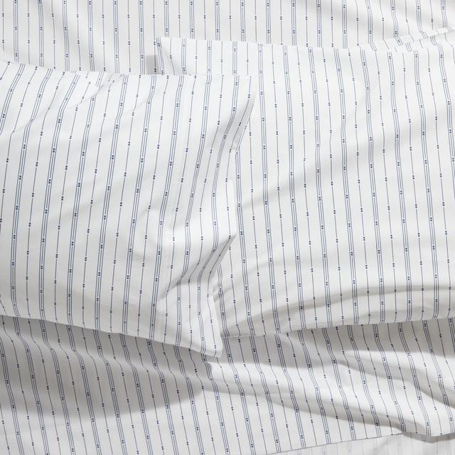 Neville Organic Blue Patterned Sheet Set Queen