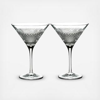 Diamond Line Martini Glass, Set of 2