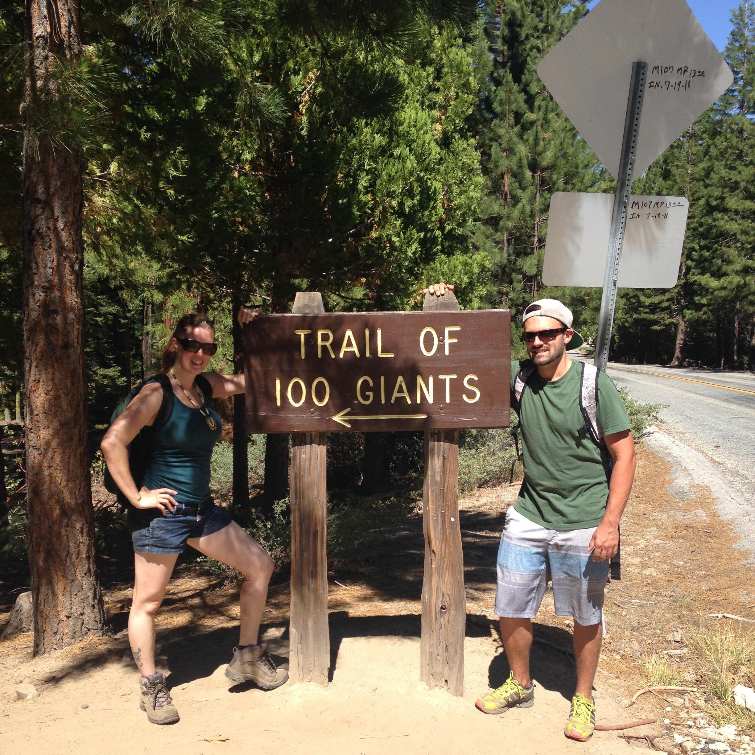 We love nature. At the trail head of the walk of 100 giants!