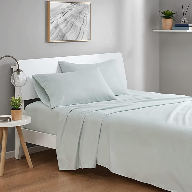 Degrees of Comfort Coolmax Cooling Sheets Set for King Bed Sheets Deep Pocket, Moisture Wicking for Night Sweats Best Comfort, Cool Sheets for Hot Sleepers During Warm Weathert, Mint-4PC