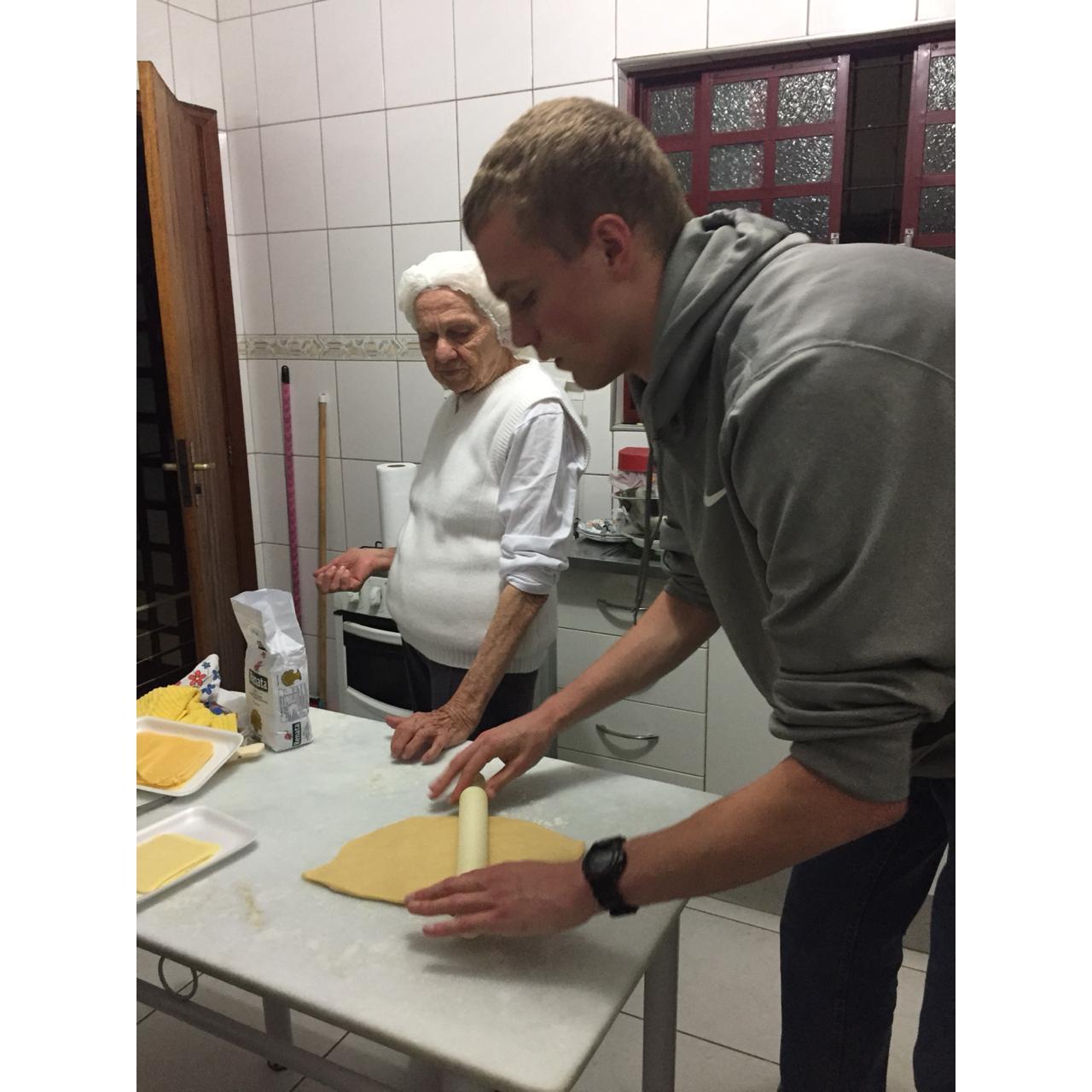 Walker learned how to make bread from the best