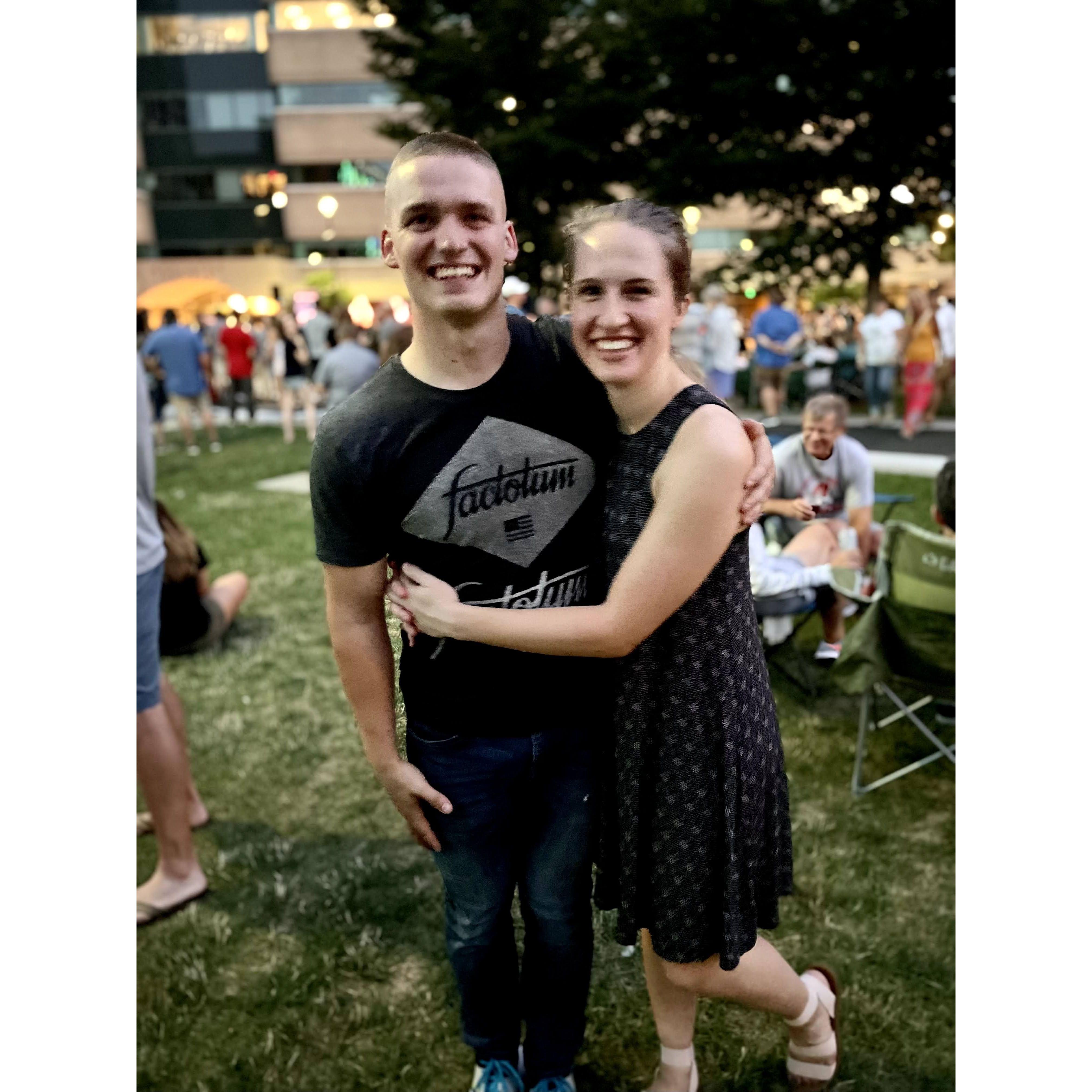 One of our earliest pics together - at Mile of Music in Appleton