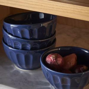 The Latte Stoneware Cereal Bowls, Navy, Set of 4: Amelie Edition