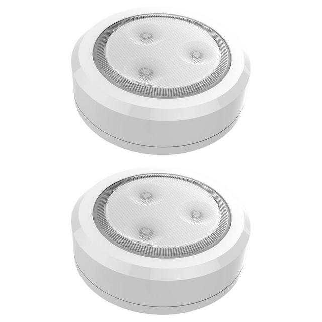 Brilliant Evolution 2pk Wireless LED Under Cabinet Puck Light