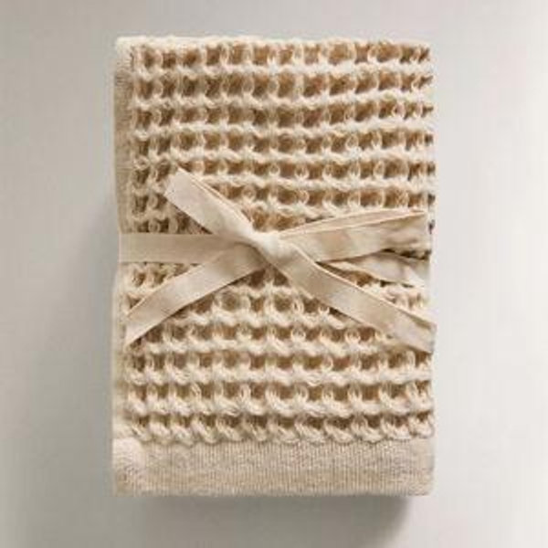 WAFFLE COTTON HAND TOWEL (PACK OF 3) - Sand