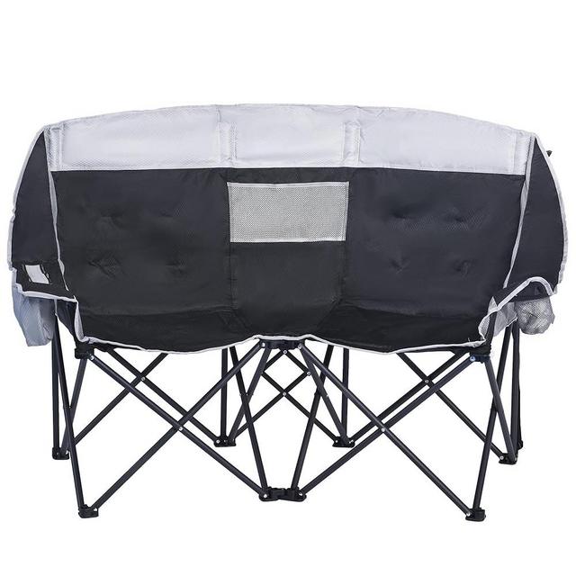 SunnyFeel Folding Double Camping Chair, Oversized Loveseat Chair, Heavy Duty Portable/Foldable Lawn Chair with Storage/Cooler for Outside/Outdoor/Travel/Picnic, Fold Up Camp Chairs for Adults 2 People