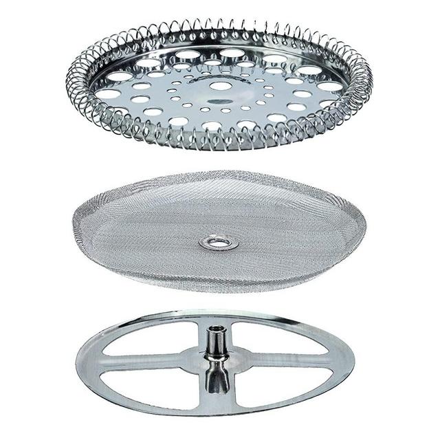 French Press Filter Replacement Parts - 3 Pcs Stainless Steel Set Containing Spiral Disk, Mesh French Press Screen, and Cross Disk for 3.75 Inch Wide French Press