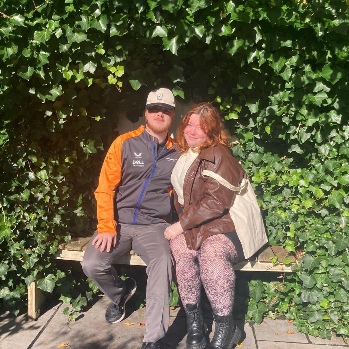 Our first picture at our future wedding venue, Styal Lodge.