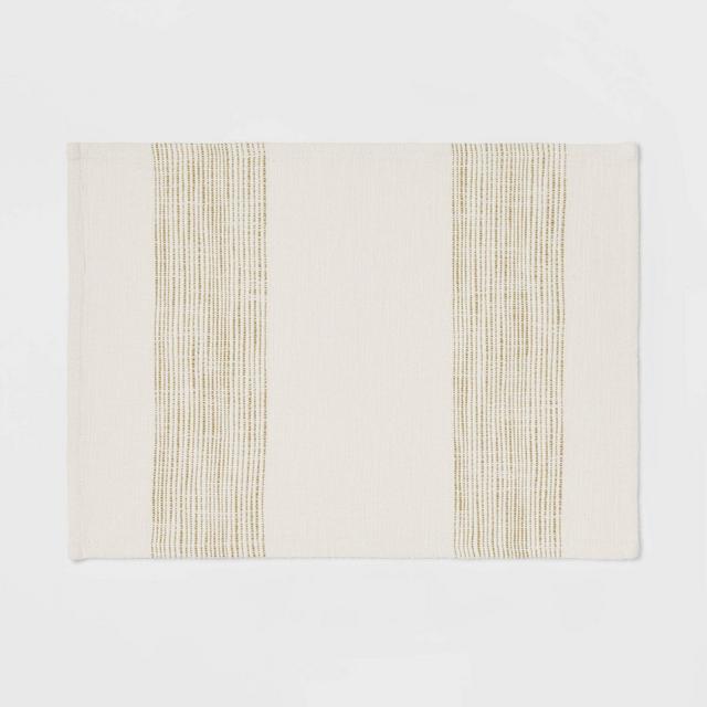 Cotton Striped Border Placemat Green - Threshold™