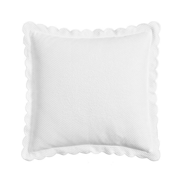Monique Lhuillier Jardin Matelasse Sham, White, Euro