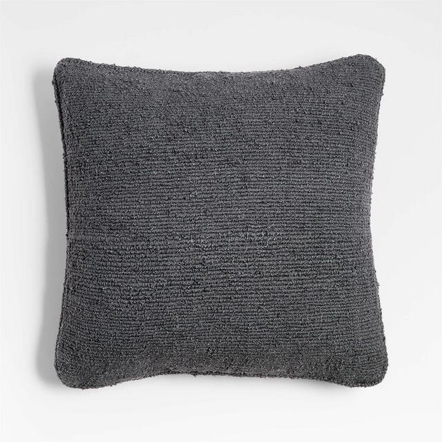 Storm Grey Organic Soft Boucle 20"x20" Throw Pillow Cover