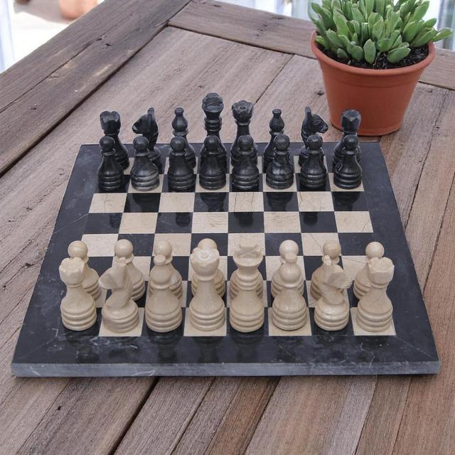 Marble Chess Set Handmade, Marble Chess Board Game, Black & Verona, Elegant Gift for Birthday