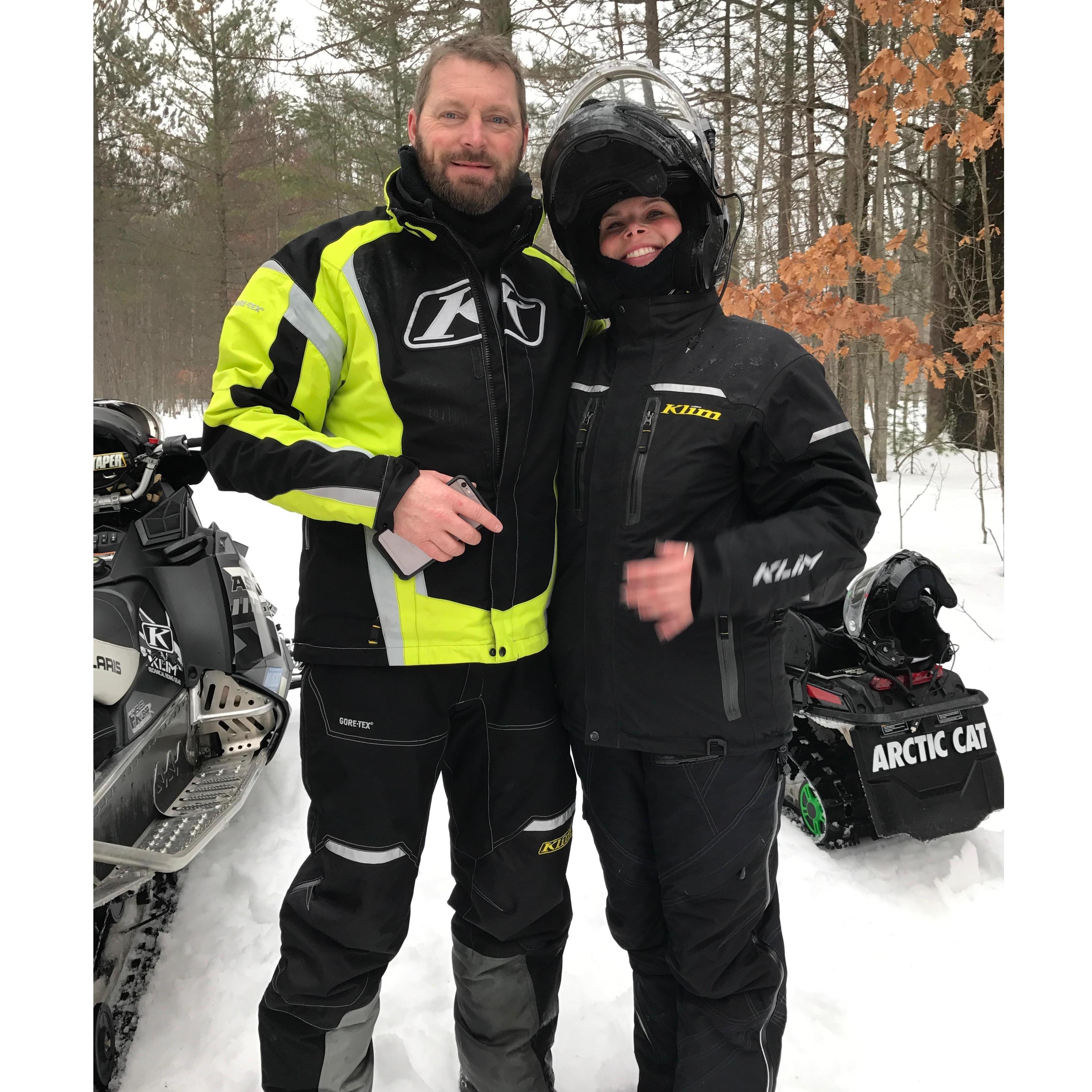 Doing what we love in winter Snowmobiliing