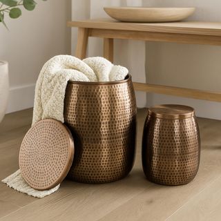 Merida 2-Piece Drum Storage Side Table with Lid