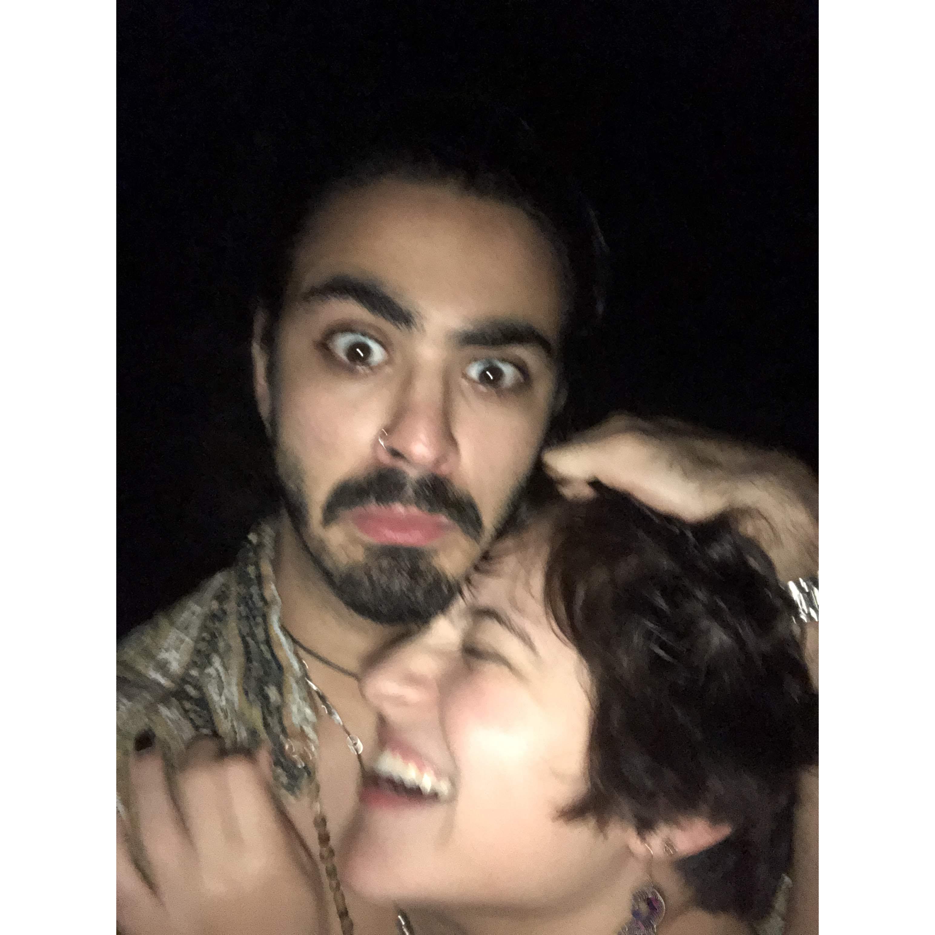 Our first picture together - our second date night on the beach!