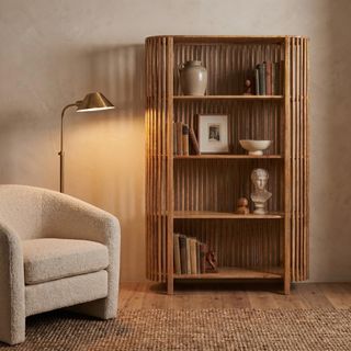 4-Shelf Slatted Bookcase