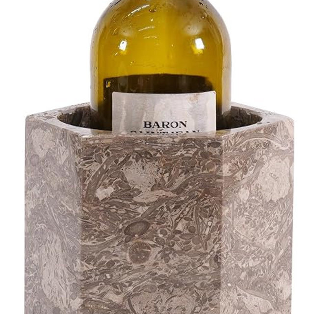 Marble Wine Chiller Bucket Oceanic 6.5 Inches Handmade 750ml Wine Bottle Cooler and Champagne Chiller for Party, Kitchen, Bar Cart Decor to Chill & Keep Bottles Cold