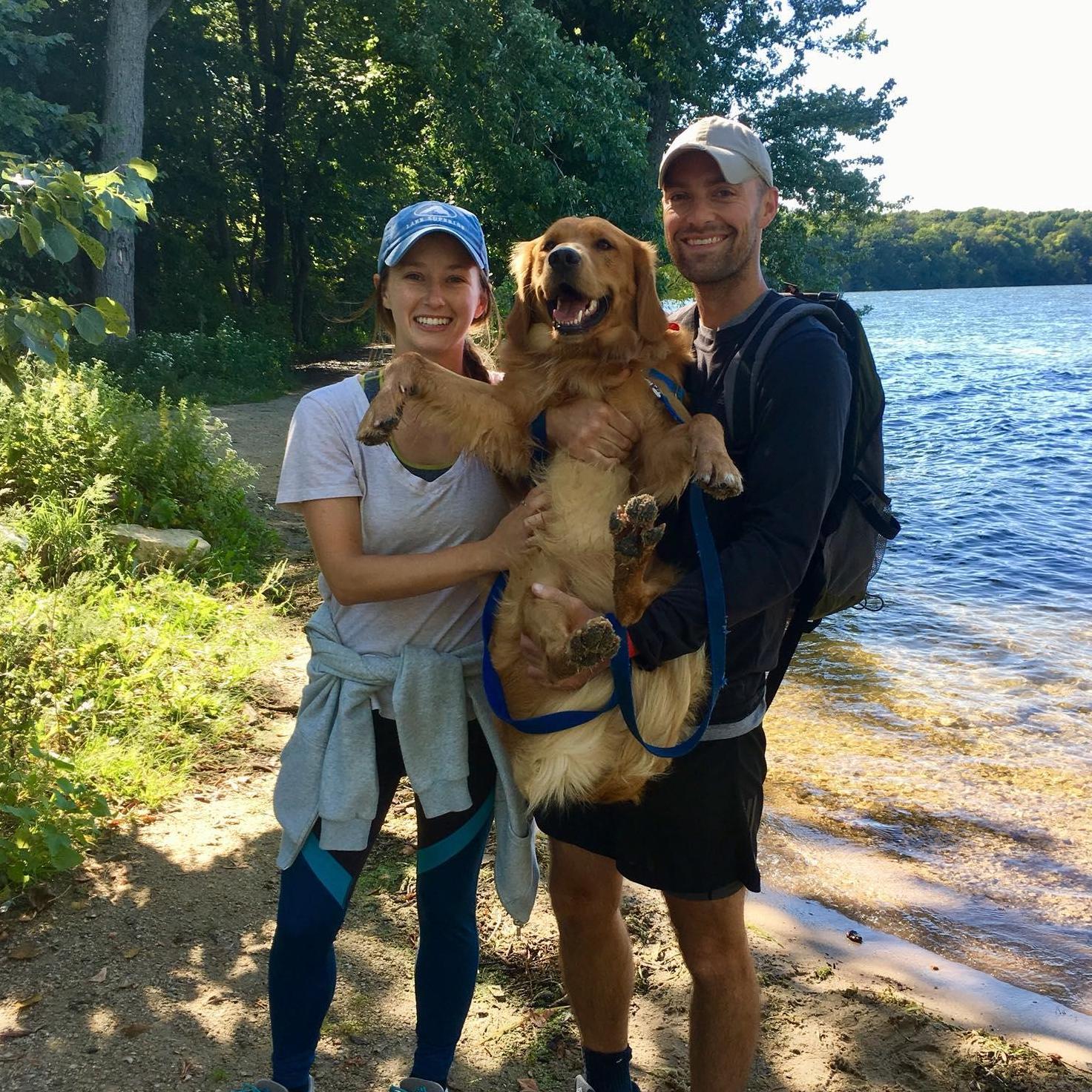 Hiking with our sweet golden, Bernard.