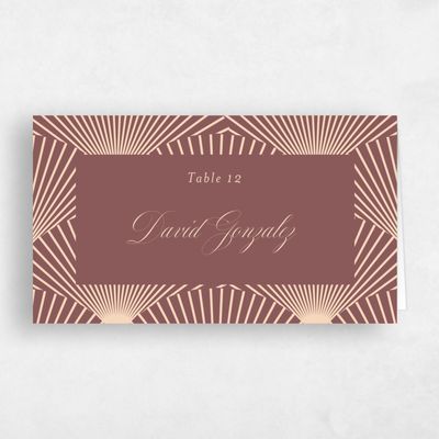 Acorn, Brown Wedding Place Card - Hayden